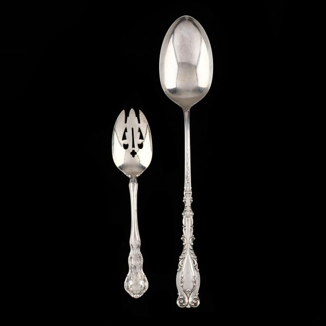 TWO AMERICAN STERLING SILVER SERVING