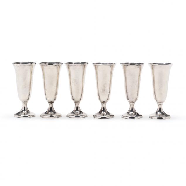 SIX GORHAM STERLING SILVER CORDIALS