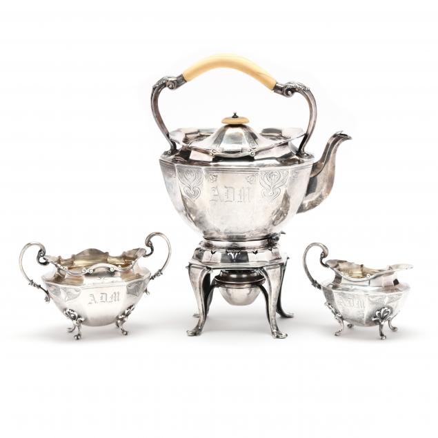 AN EDWARDIAN SILVER PARTIAL TEA 346559