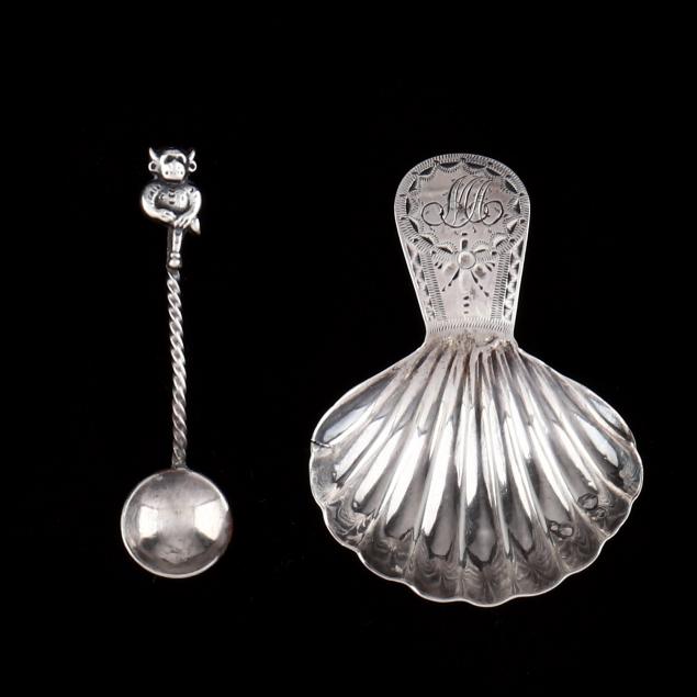 TWO ANTIQUE ENGLISH SILVER SPOONS 34655c