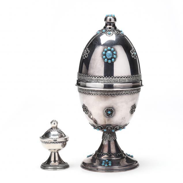 JUDAICA 925 SILVER ETROG BOX AND 346599