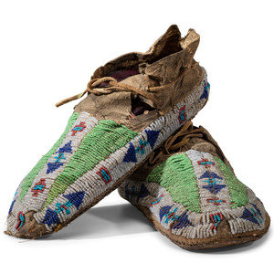 Sioux Beaded Hide Moccasins
late