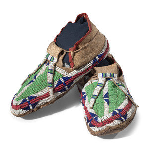 Sioux Beaded Hide Moccasins
late