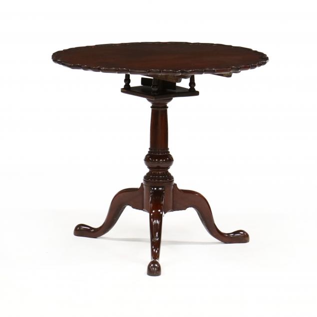 AMERICAN QUEEN ANNE MAHOGANY TILT-TOP