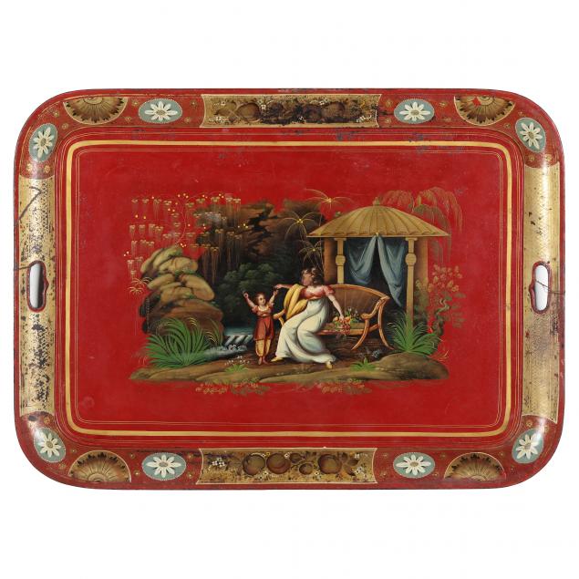 ANTIQUE TOLEWARE TRAY Late 19th century,