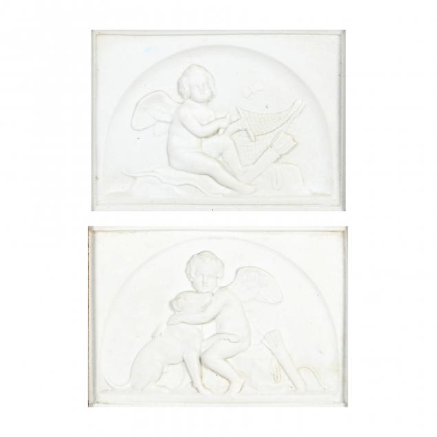 PAIR OF NEOCLASSICAL BISQUE PLAQUES 348d92