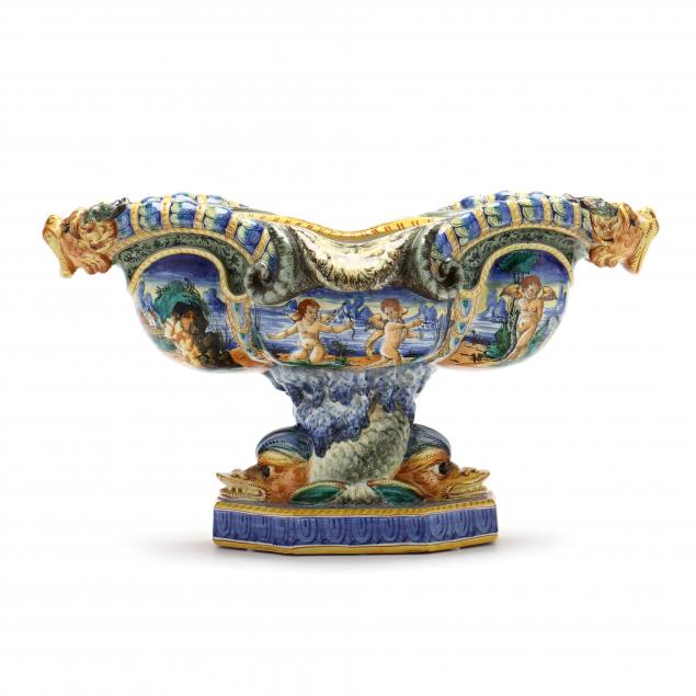 MAJOLICA SEA SERPENT CENTERPIECE  348d97