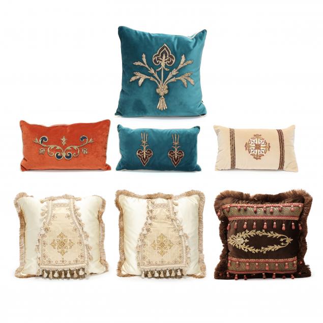 SEVEN EMBELLISHED PILLOWS In the 348d9d