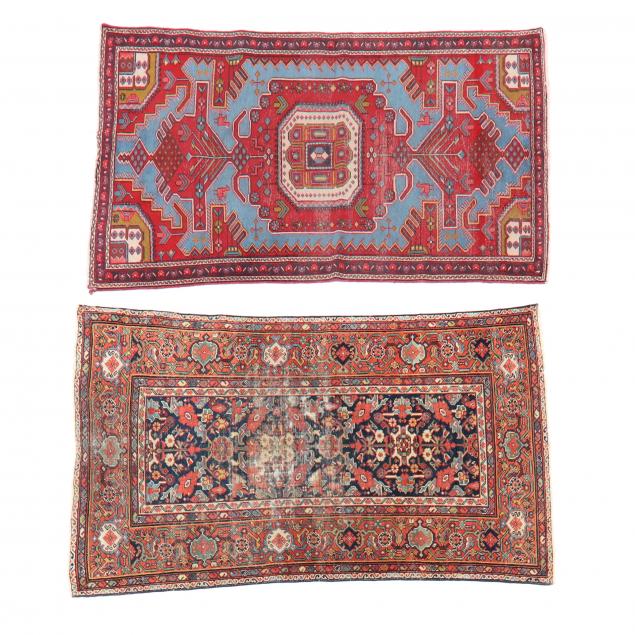 TWO PERSIAN AREA RUGS The first 348dbb