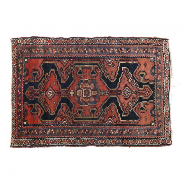 HAMADAN AREA RUG Dark blue field 348dc1