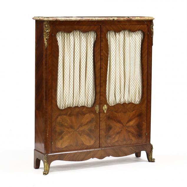 FRENCH MARBLE TOP KINGWOOD CABINET 348dd3