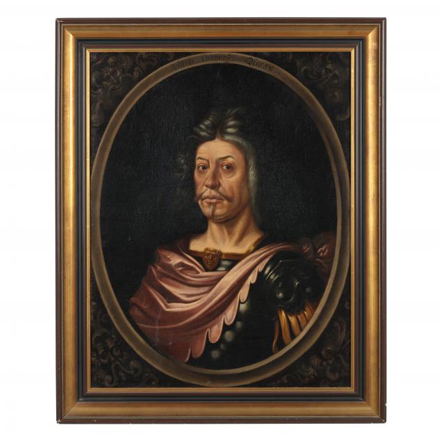 AN ANTIQUE PORTRAIT OF A MAN IN ROMAN