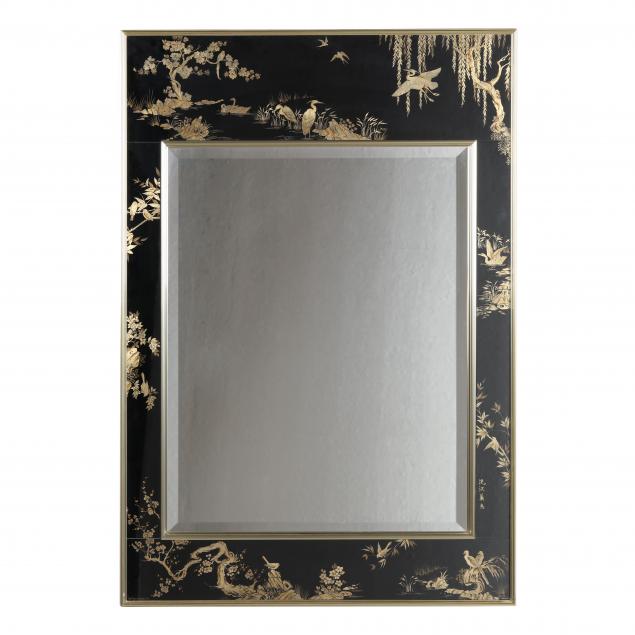 LABARGE, CHINOISERIE EGLOMISE MIRROR