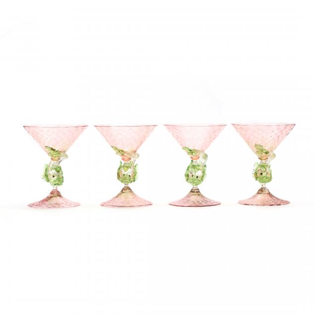 SET OF FOUR VENETIAN DOLPHIN CHAMPAGNE 348e15