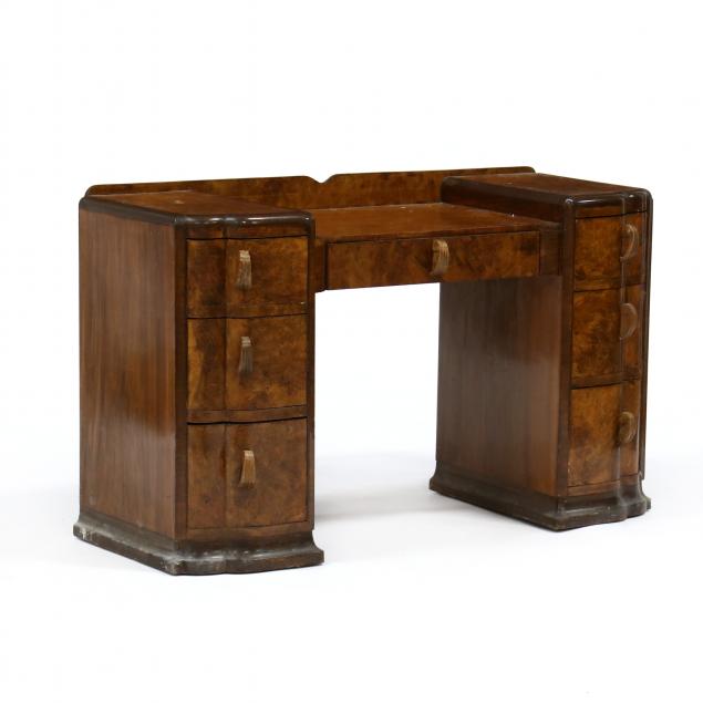 ART DECO BURL WOOD DRESSING TABLE