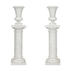 A Pair of White Marble Urns on 348e4d