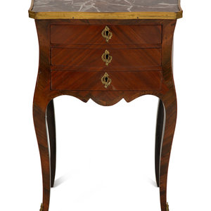 A Louis XV Style Marble Top Gilt