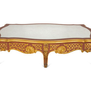 A Louis XV Style Painted and Parcel
