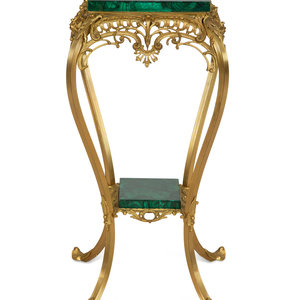 A Continental Gilt Metal and Malachite