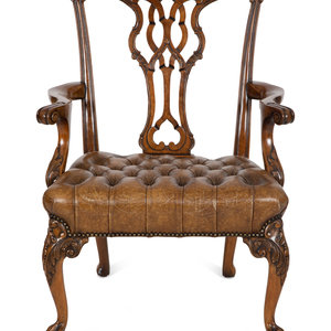 A George II Style Leather Upholstered 348e79