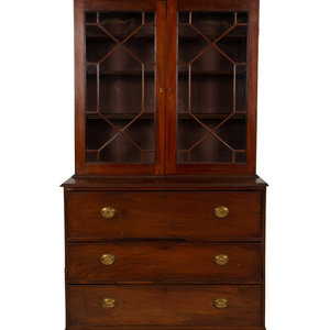 A George III Walnut Secretary Bookcase 19th 348e7a