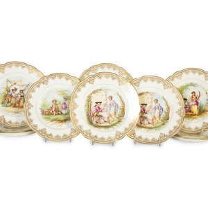 Twelve S vres Gilt Decorated Porcelain 348e75