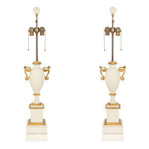 A Pair of White and Gilt Mounted 348e76