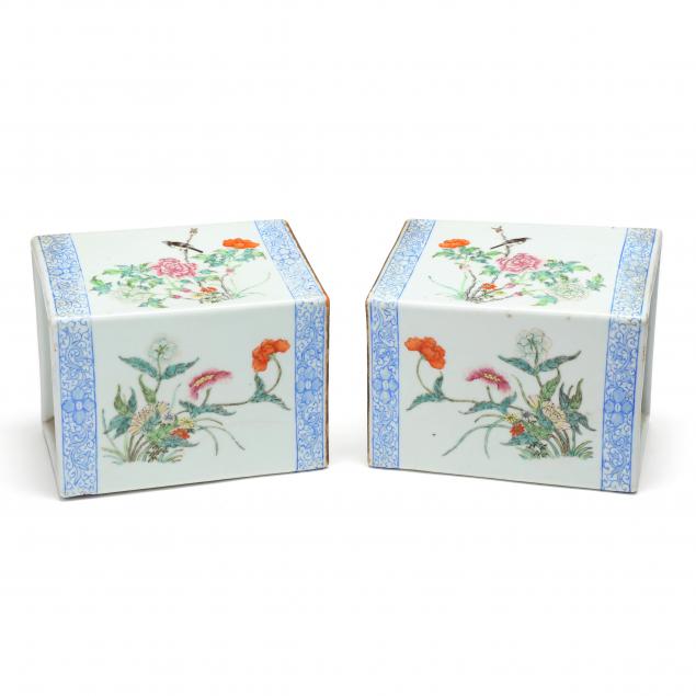 A PAIR OF CHINESE PORCELAIN PILLOWS