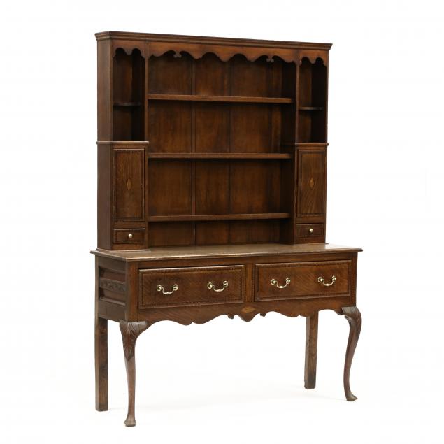 QUEEN ANNE STYLE INLAID OAK DRESSER 348f21