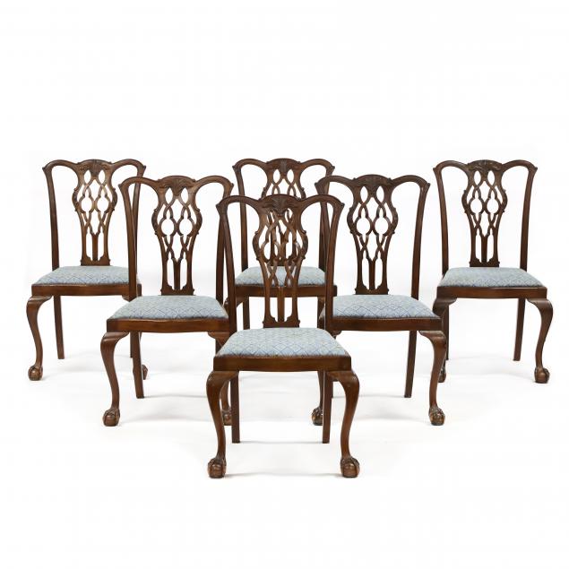 SET OF SIX CHIPPENDALE STYLE CARVED 348f2b