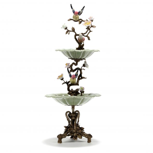 BRONZE AND PORCELAIN TWO TIER SERVER 348f65