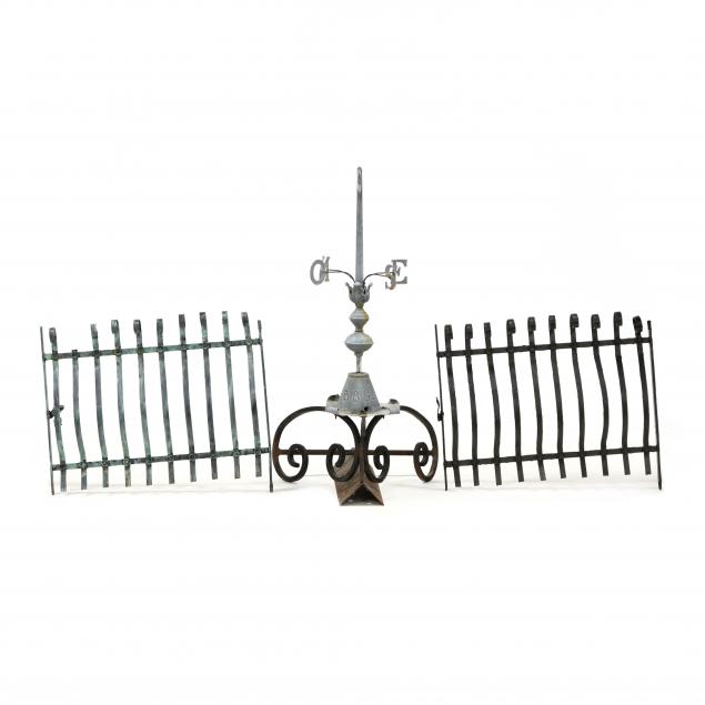 VINTAGE WEATHERVANE AND TWO GRATES