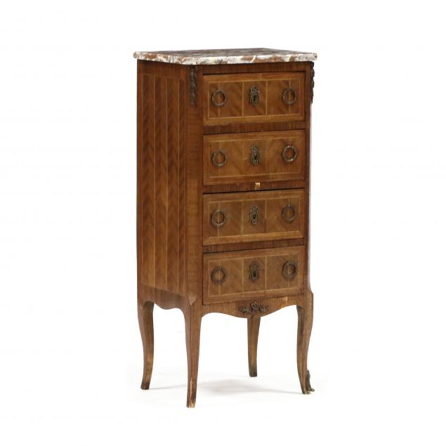 FRENCH MARBLE TOP FOUR DRAWER VERTICAL 349006