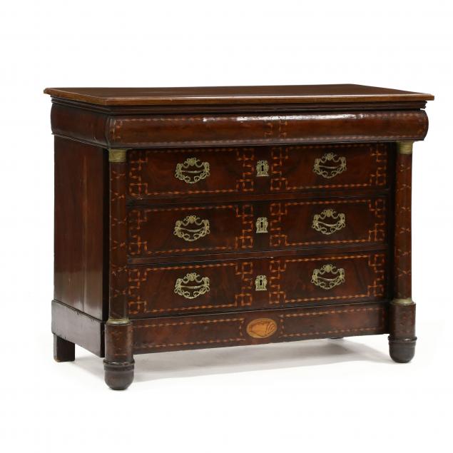 ITALIAN INLAID MAHOGANY COMMODE 349012