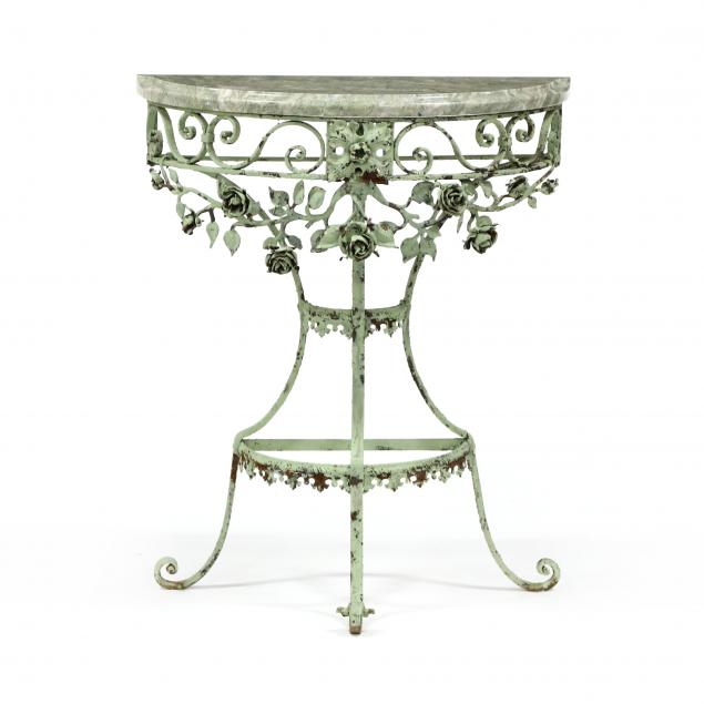 IRON AND MARBLE DEMILUNE CONSOLE 349025