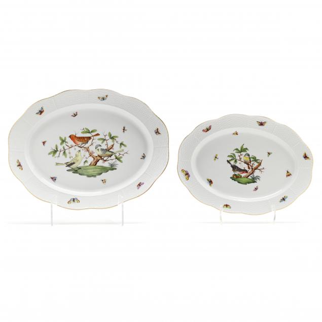 TWO HEREND PORCELAIN PLATTERS ROTHSCHILD