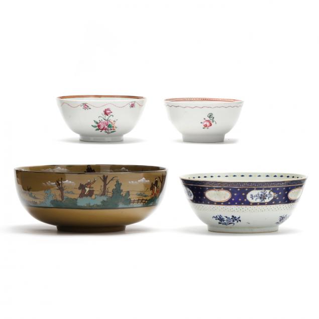 GROUPING OF FOUR BOWLS Three 18th 349062