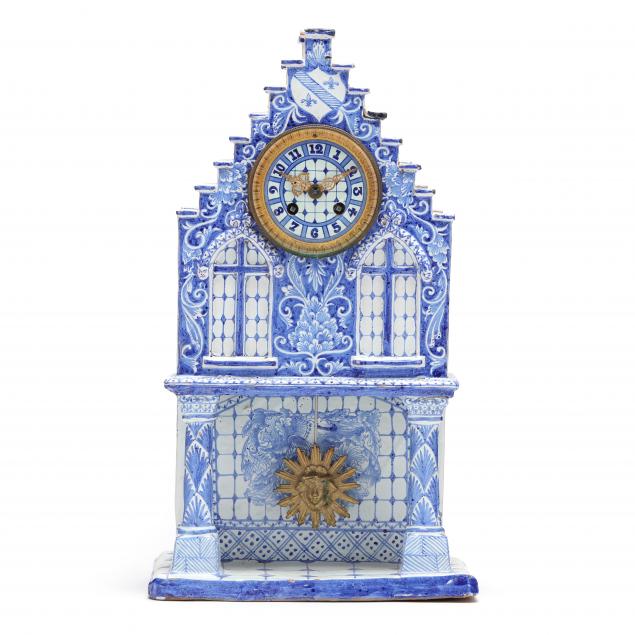 CONTINENTAL DELFT CLOCK Early 20th century,