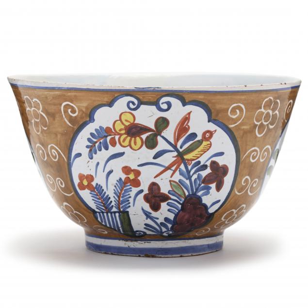 DUTCH DELFT POLYCHROME CENTER BOWL  34907e