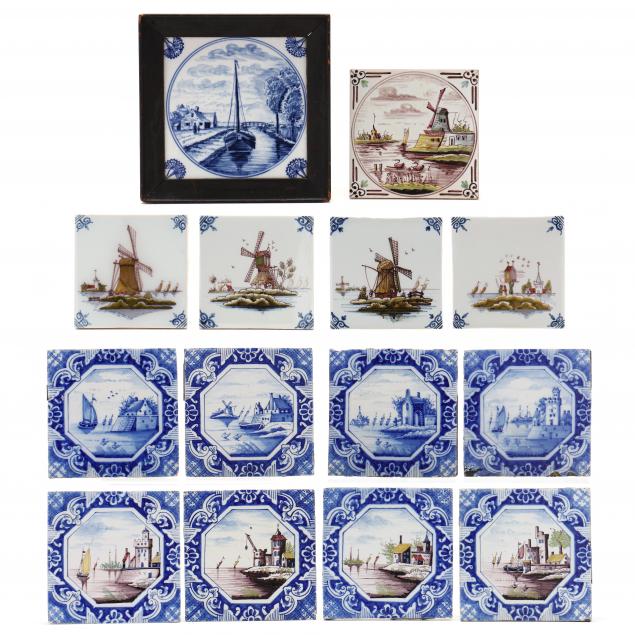 FOURTEEN DUTCH TILES DEPICTING 349089