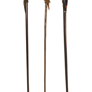 Three Zoomorphic Walking Sticks 19th 20th 349099