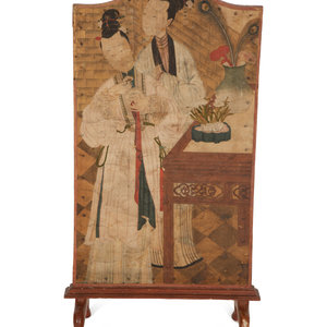 A Japanese Painted Screen 19th 3490be