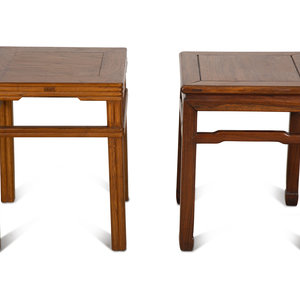 Two Chinese Hardwood Side Tables 20th 3490ba