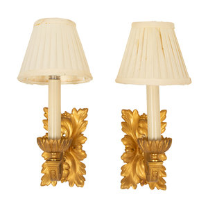 A Pair of Gilt Bronze Single Light 34910e