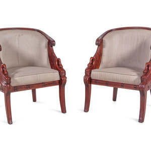 A Pair of Empire Style Carved Mahogany 34912c