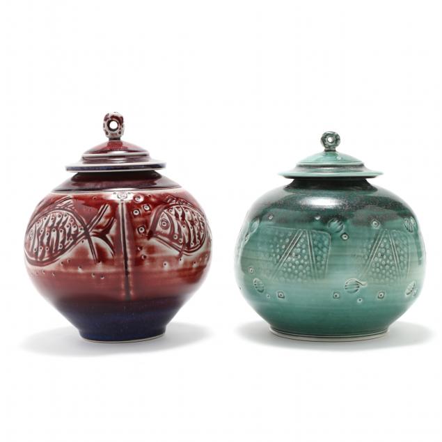 TWO COVERED JARS, TOM TURNER (AM,