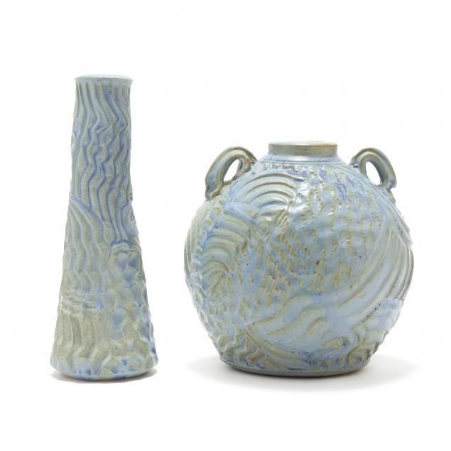 TWO CARVED VASES CYNTHIA BRINGLE 349165