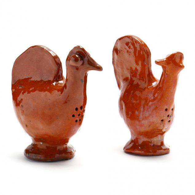 PAIR OF CHICKEN SHAKERS, ATTRIBUTED