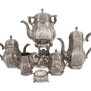 A German Silver Five Piece Tea 34918a