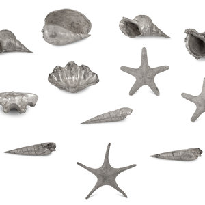 A Collection of Silvered Cast Metal 349196